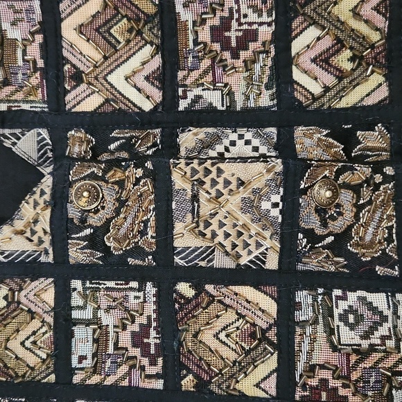 Vintage Beaded Vest Jane Ashley Size Large Retro Glam Maximalist Collegiate - Picture 5 of 9